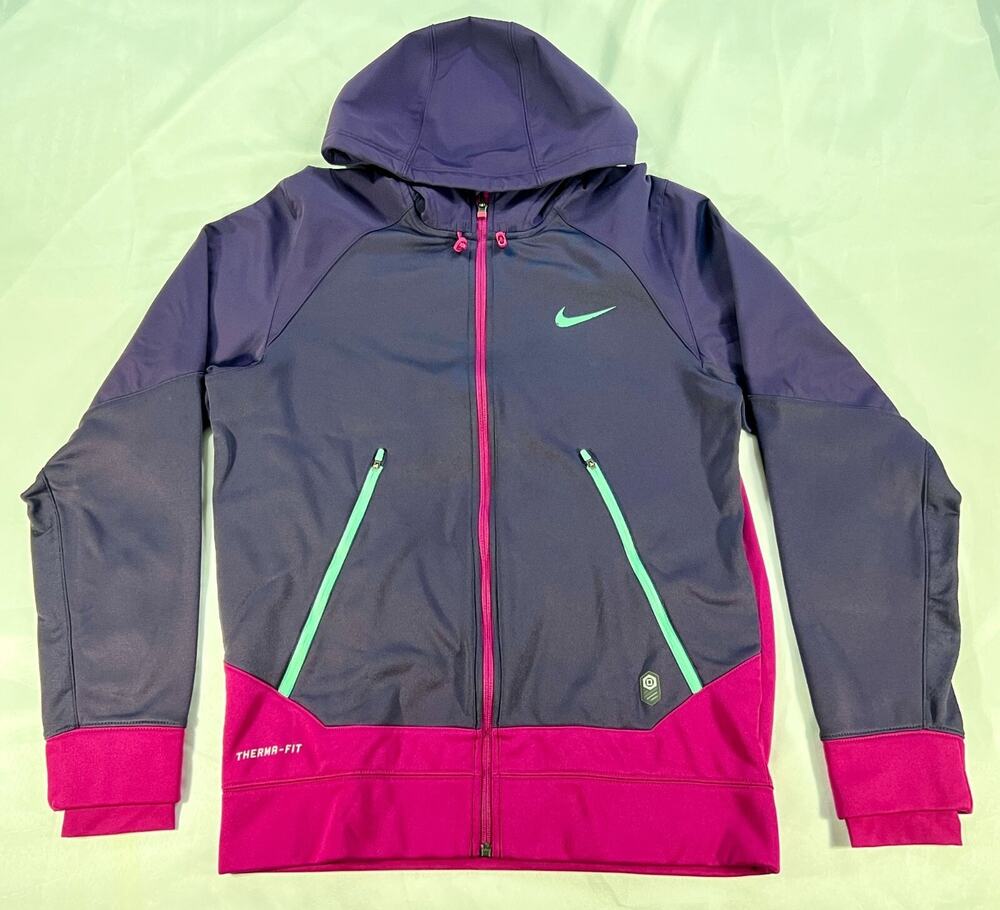 Women's Nike Therma-Fit Size Medium Zip Up Purple Hoodie